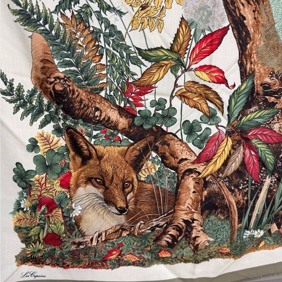 Les Copains Fringe Fox Nature Print Scarf Wrap - Picture 3 of 8